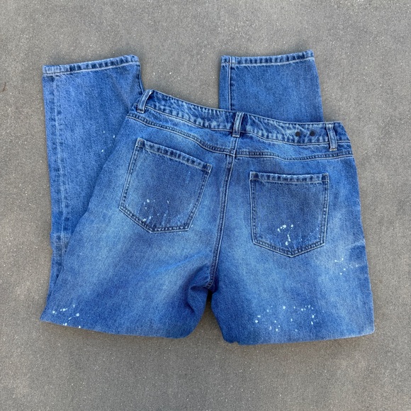 CAbi 100% Boyfriend distressed Denim Blue Jeans women’s size 8 #5884 Boho Chic - Picture 7 of 11